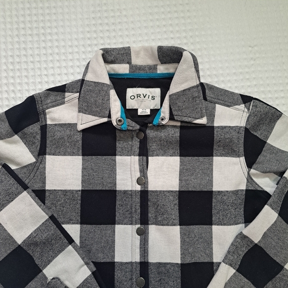 Orvis Balck and White Plaid Flannel - Picture 2 of 7
